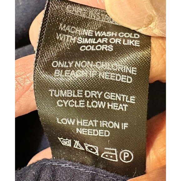 Denim & Flower Ricky Singh Men's L Shirt Navy Blue White Pin Dot Slim Fit Cotton - Picture 15 of 16